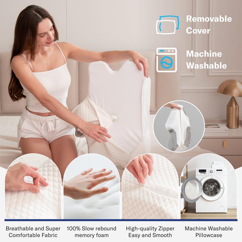 Kairo Contour Memory Foam Pillow Ergonomic Support for Side, Back & Stomach Sleepers