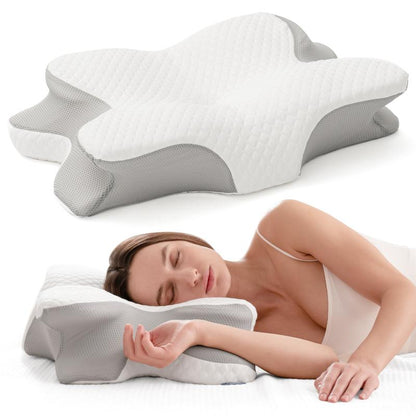 Kairo Contour Memory Foam Pillow Ergonomic Support for Side, Back & Stomach Sleepers